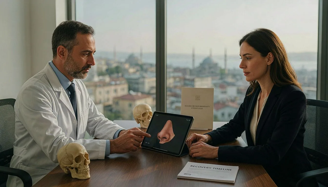 How long should Americans stay in Turkey for a revision rhinoplasty procedure?